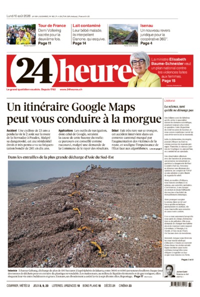 Dernière édition du journal 24 heures