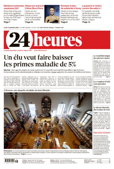 Dernière édition du journal 24 heures