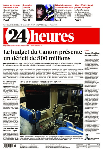 Dernière édition du journal 24 heures