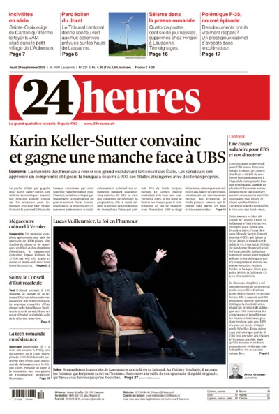 Dernière édition du journal 24 heures