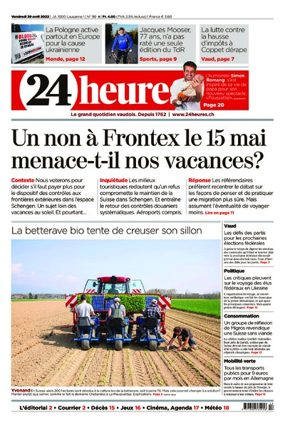 Dernière édition du journal 24 heures