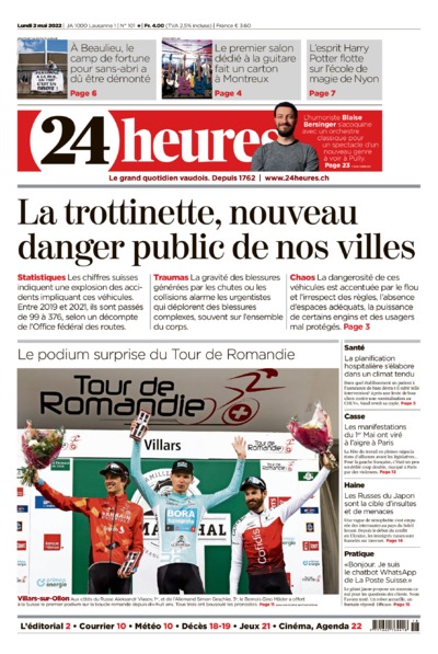 Dernière édition du journal 24 heures