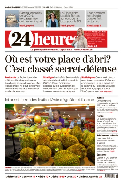 Dernière édition du journal 24 heures