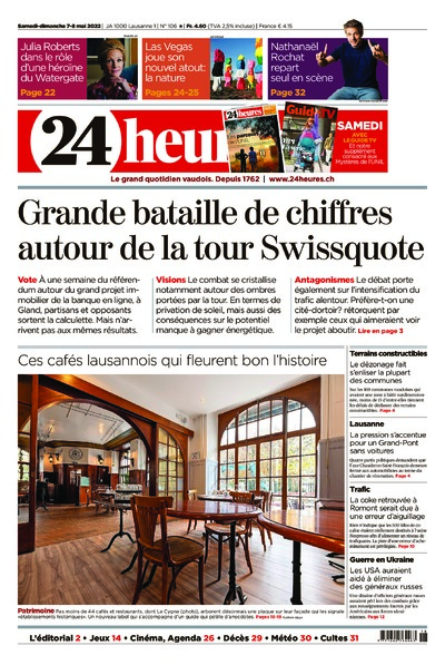 Dernière édition du journal 24 heures