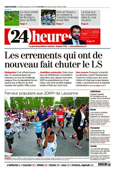 Dernière édition du journal 24 heures