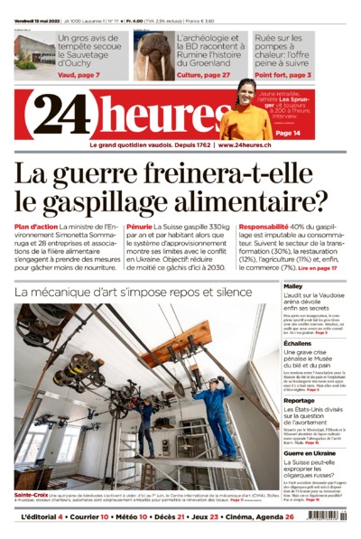 Dernière édition du journal 24 heures