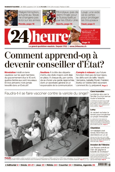 Dernière édition du journal 24 heures
