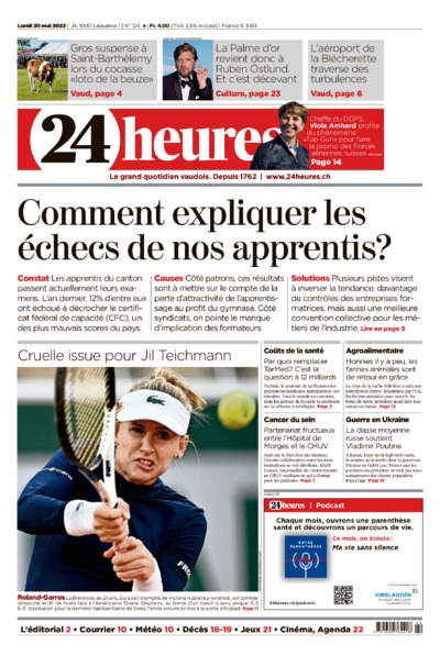 Dernière édition du journal 24 heures