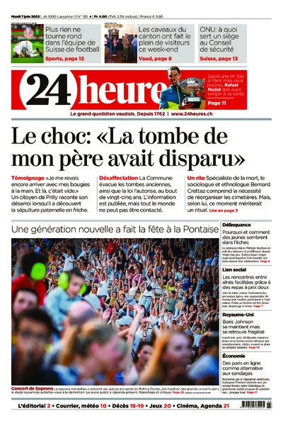 Dernière édition du journal 24 heures