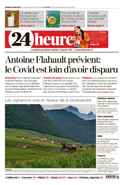 Dernière édition du journal 24 heures