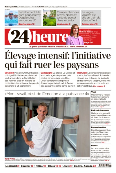 Dernière édition du journal 24 heures