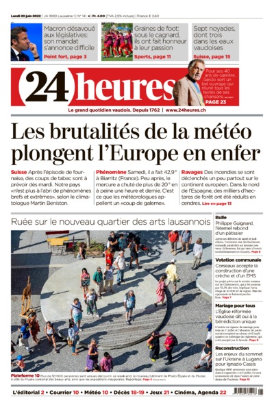 Dernière édition du journal 24 heures