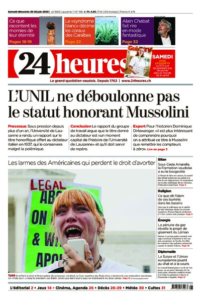 Dernière édition du journal 24 heures