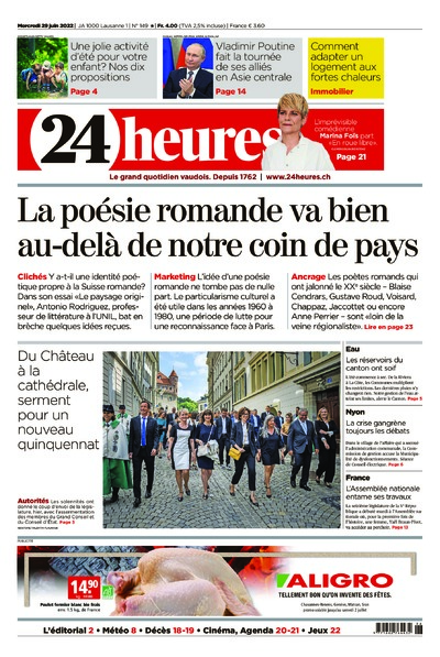 Dernière édition du journal 24 heures