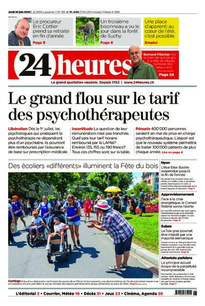 Dernière édition du journal 24 heures