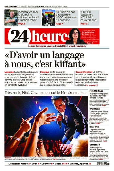 Dernière édition du journal 24 heures