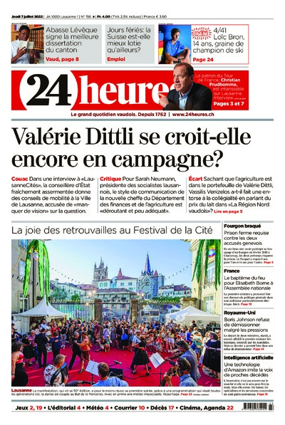 Dernière édition du journal 24 heures