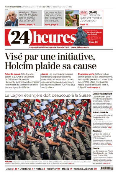 Dernière édition du journal 24 heures
