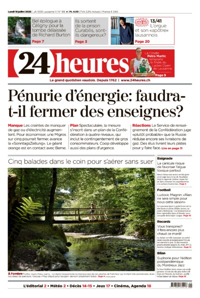 Dernière édition du journal 24 heures