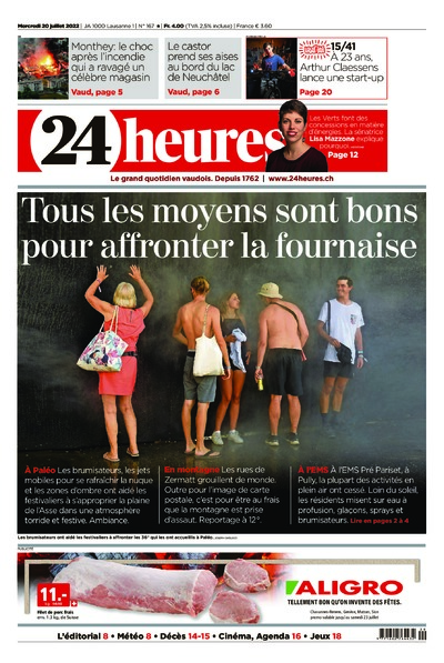 Dernière édition du journal 24 heures