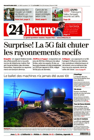 Dernière édition du journal 24 heures