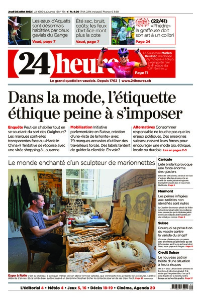 Dernière édition du journal 24 heures