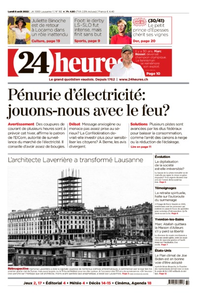 Dernière édition du journal 24 heures