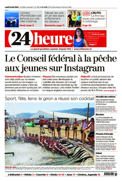Dernière édition du journal 24 heures
