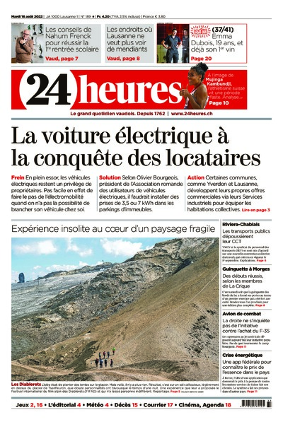 Dernière édition du journal 24 heures
