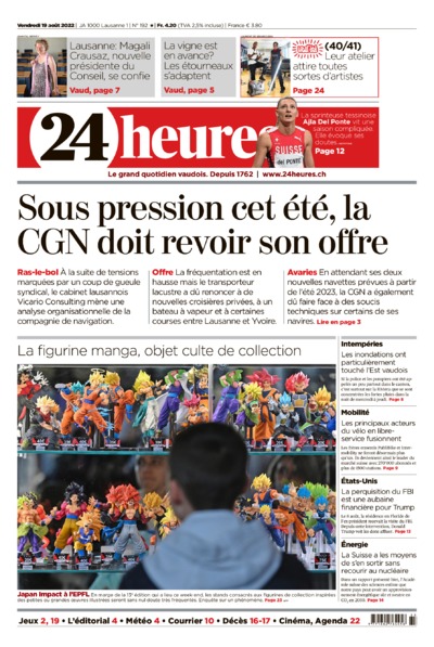 Dernière édition du journal 24 heures