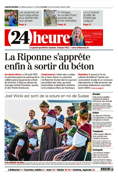 Dernière édition du journal 24 heures