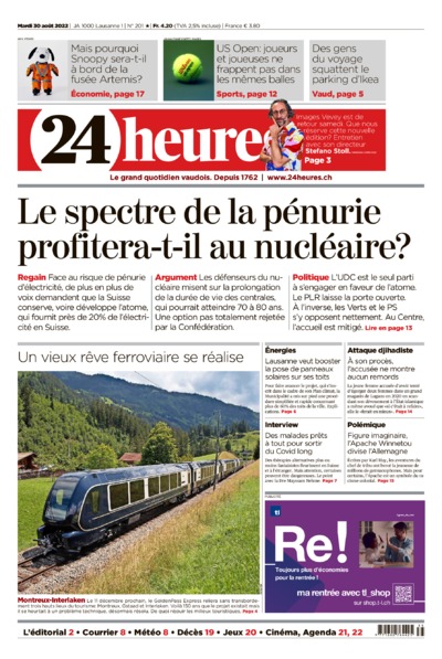 Dernière édition du journal 24 heures