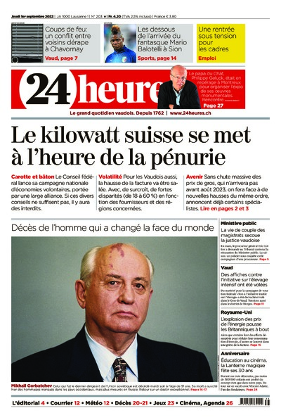Dernière édition du journal 24 heures