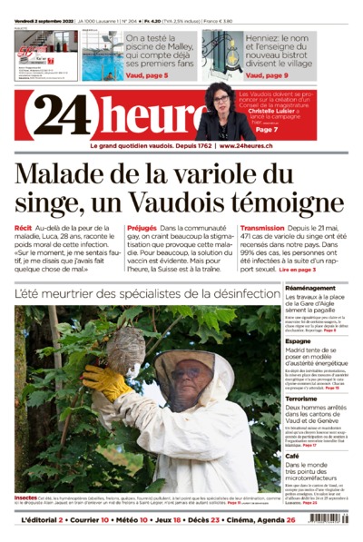 Dernière édition du journal 24 heures