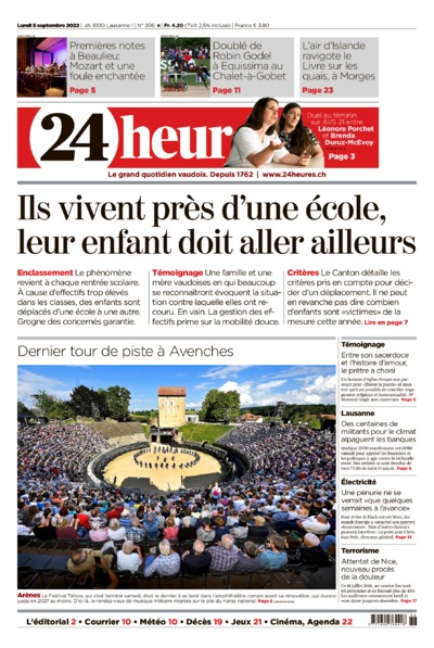 Dernière édition du journal 24 heures
