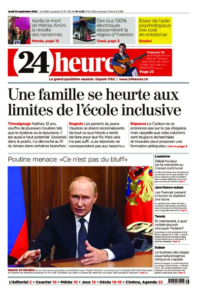 Dernière édition du journal 24 heures