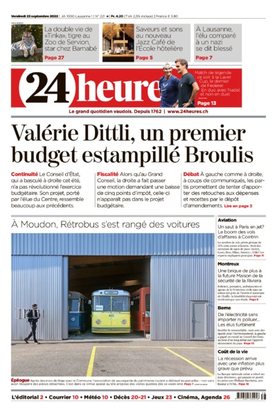 Dernière édition du journal 24 heures