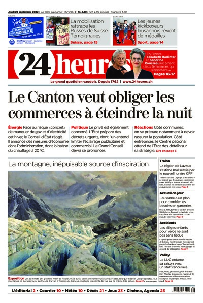 Dernière édition du journal 24 heures
