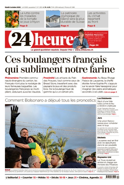 Dernière édition du journal 24 heures