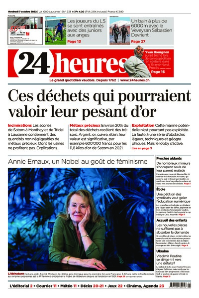 Dernière édition du journal 24 heures