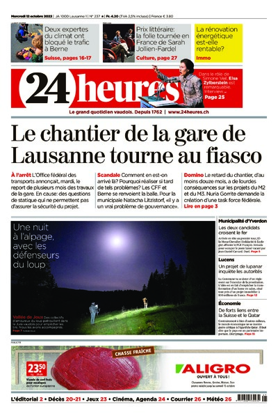 Dernière édition du journal 24 heures
