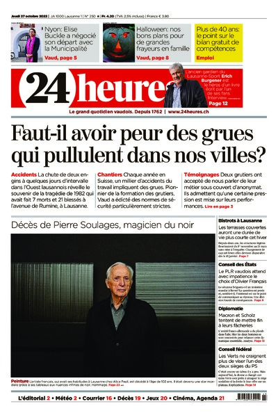 Dernière édition du journal 24 heures