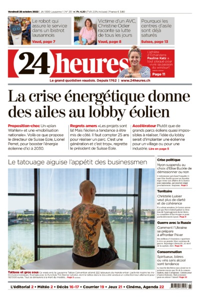 Dernière édition du journal 24 heures