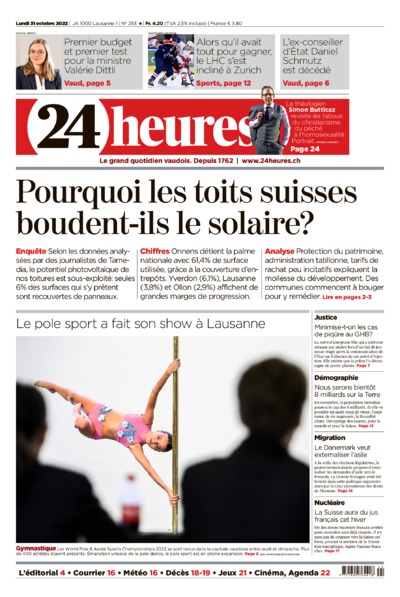 Dernière édition du journal 24 heures