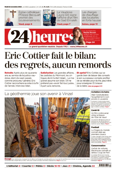Dernière édition du journal 24 heures