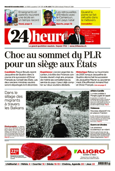 Dernière édition du journal 24 heures