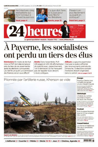 Dernière édition du journal 24 heures