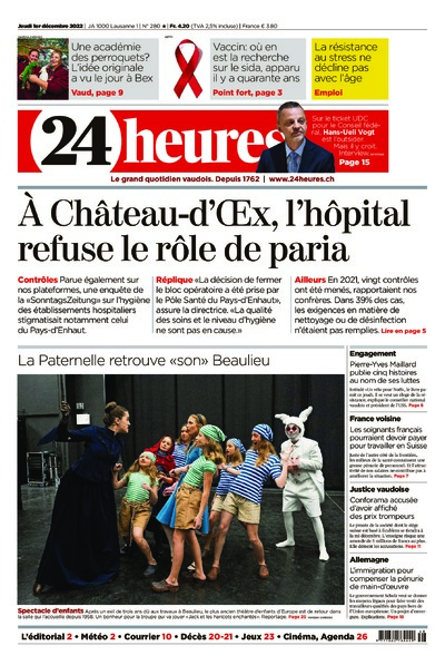 Dernière édition du journal 24 heures