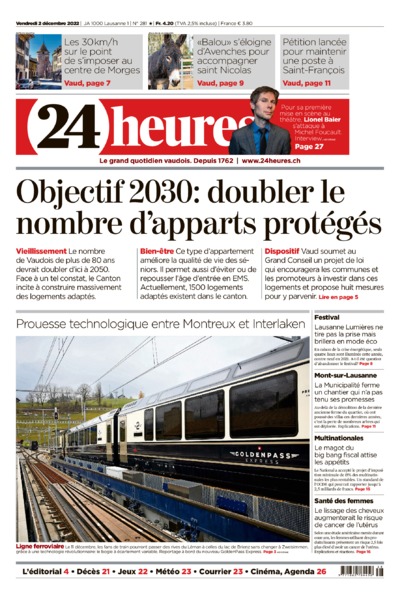 Dernière édition du journal 24 heures
