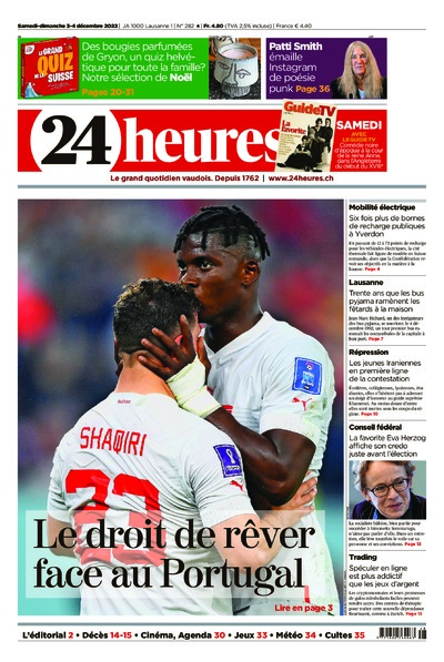 Dernière édition du journal 24 heures